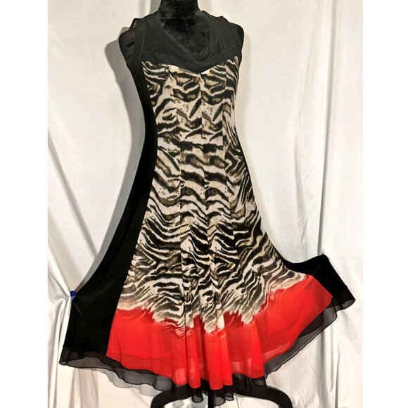 PICADILLY Maxi Dress, Tribal, Tiger Stripes, Size Small - Picture 1 of 7